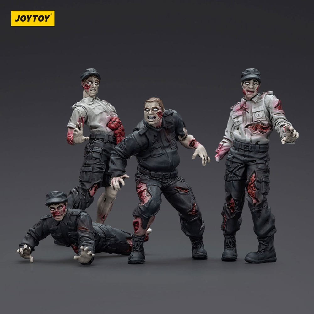 Zombie Dark Source Action Figures 4-Pack Security Guards 8 cm