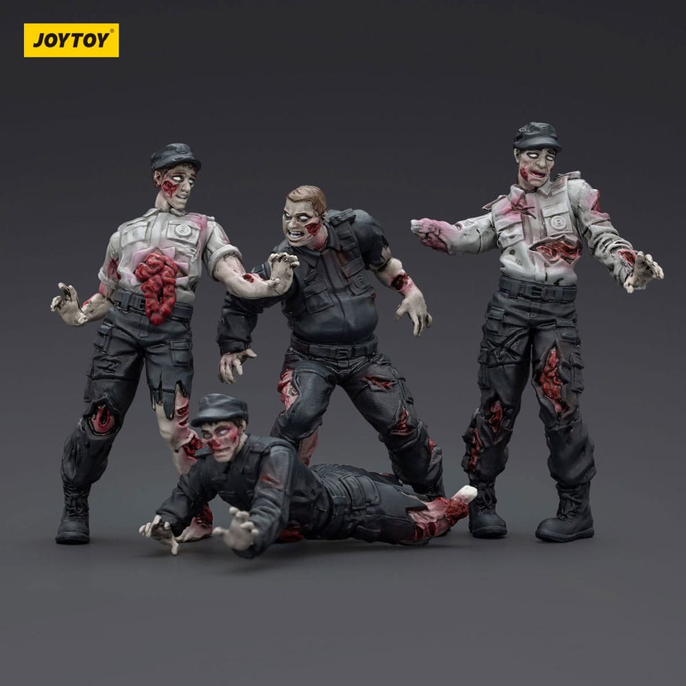 Zombie Dark Source Action Figures 4-Pack Security Guards 8 cm