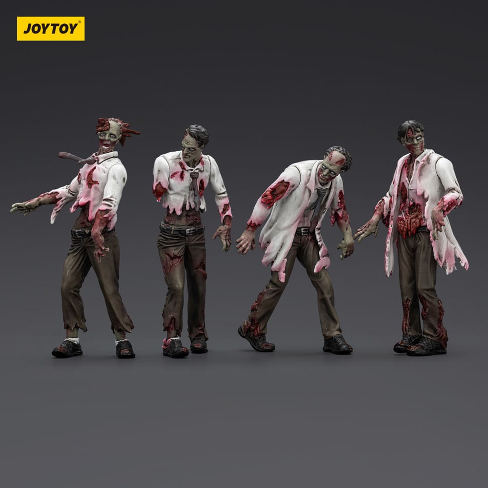 Zombie Dark Source Action Figures 4-Pack Scientists (Male) 8 cm