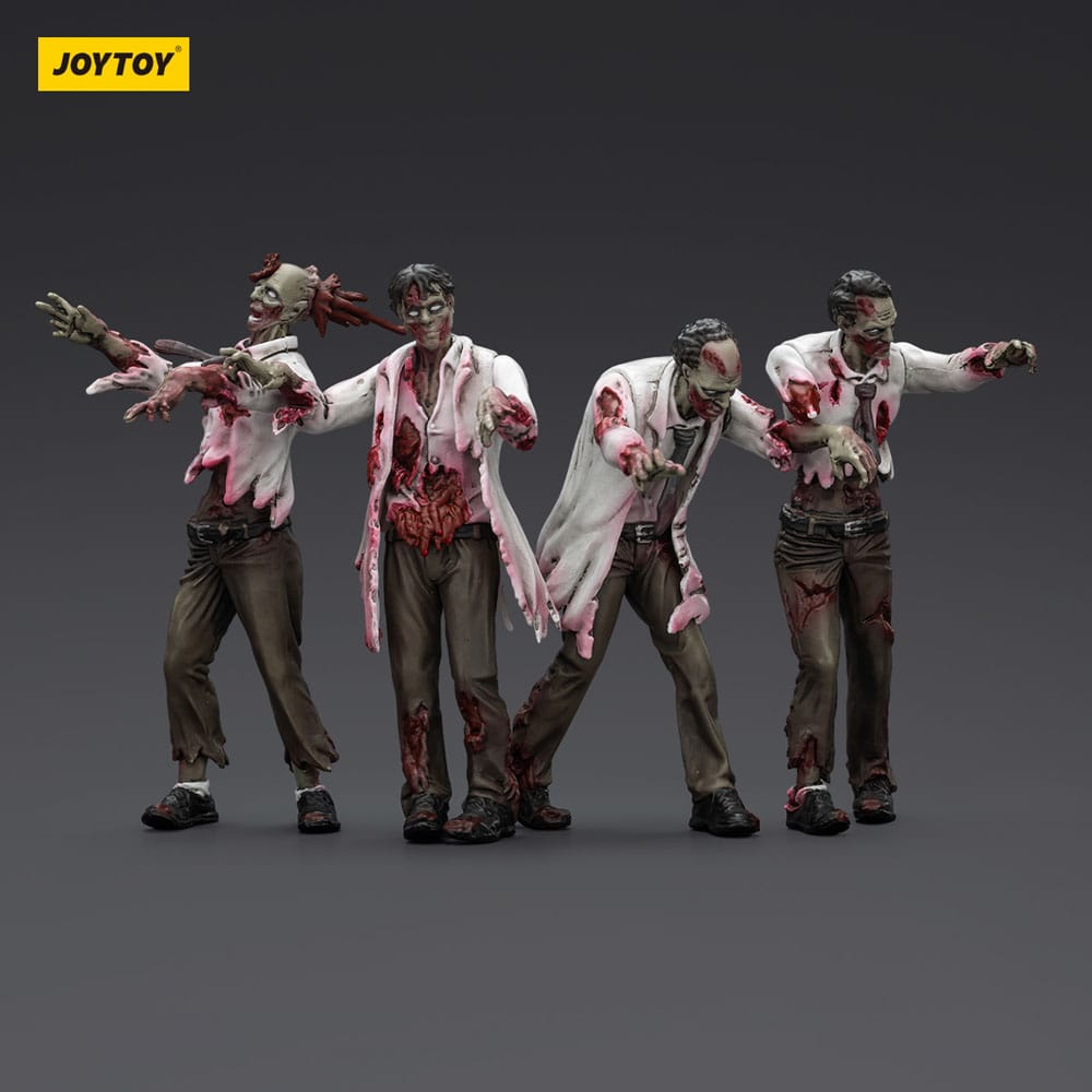Zombie Dark Source Action Figures 4-Pack Scientists (Male) 8 cm