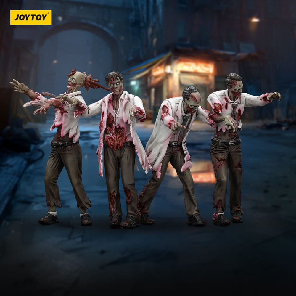 Zombie Dark Source Action Figures 4-Pack Scientists (Male) 8 cm