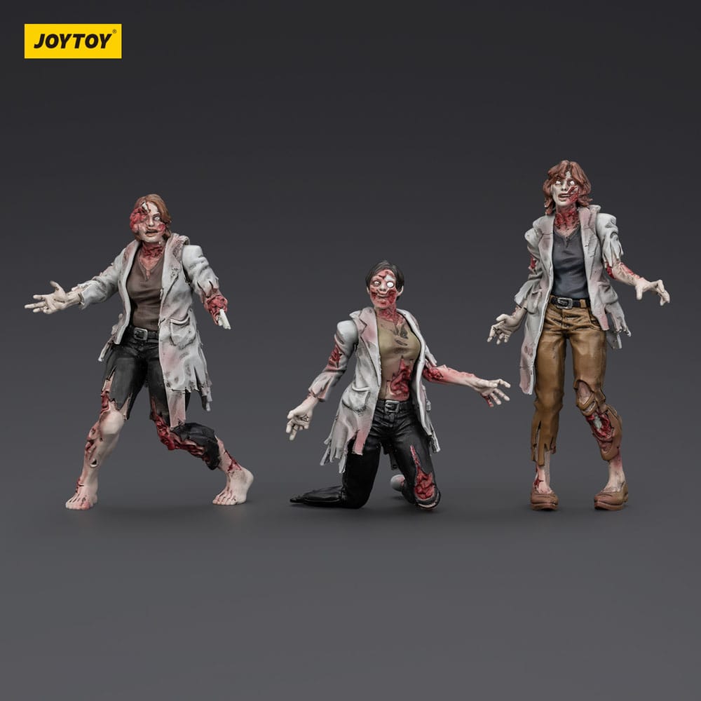 Zombie Dark Source Action Figures 3-Pack Scientists (Female) 8 cm