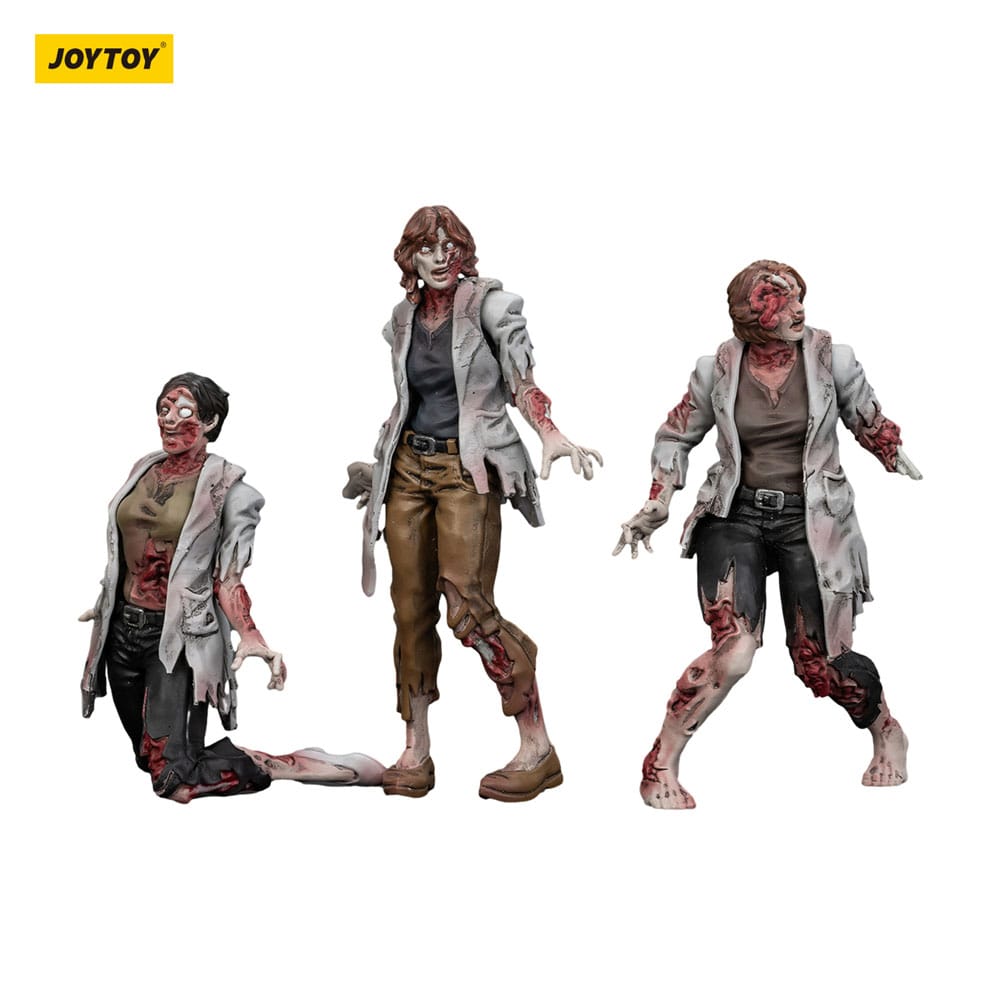 Zombie Dark Source Action Figures 3-Pack Scientists (Female) 8 cm