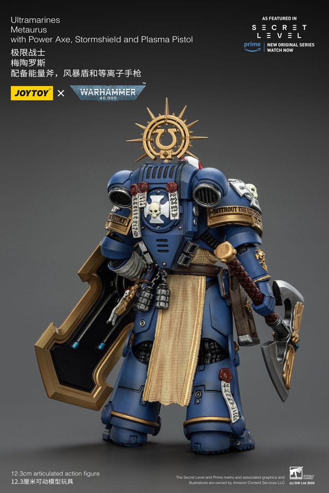 Warhammer 40,000 Action Figure Ultramarines Metaurus with Power Axe, Stormshield and Plasma Pistol 13 cm
