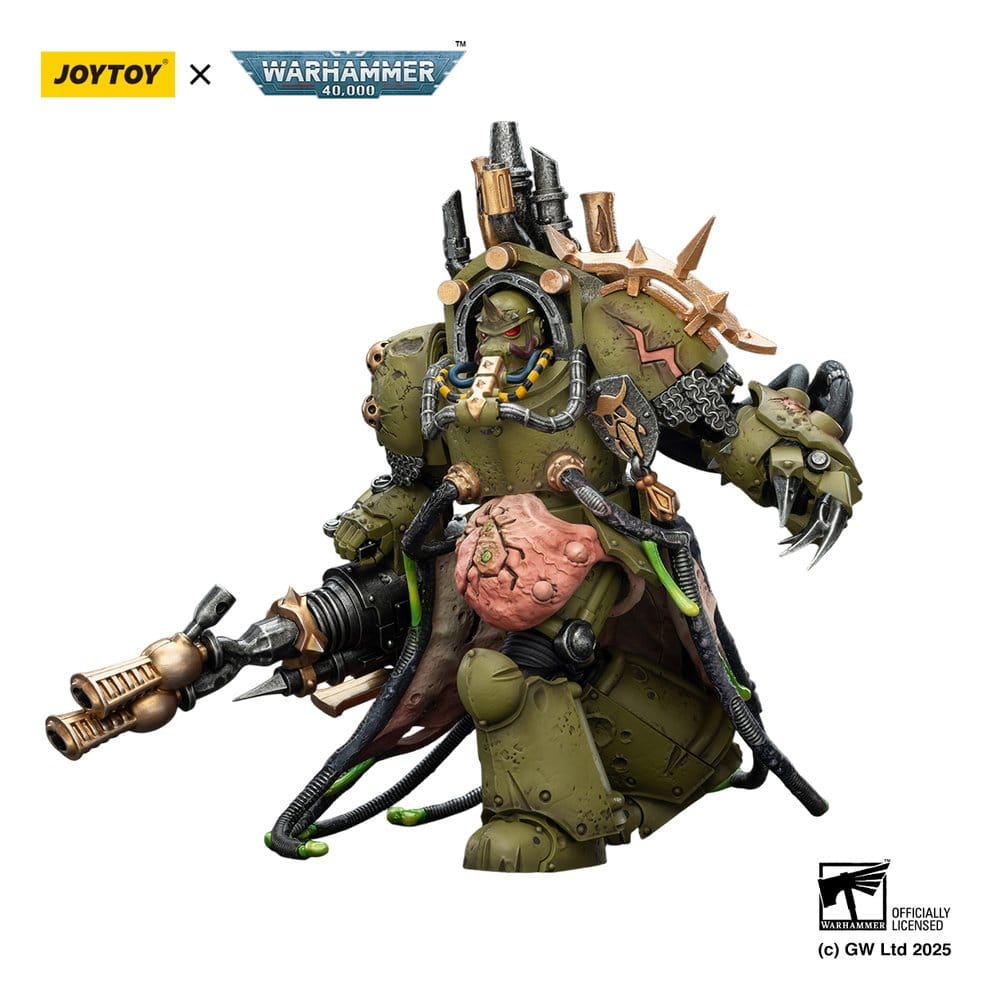 Warhammer 40,000 Action Figure Death Guard Lord of Virulence with Power Fist and Twin Plague Spewer 14 cm