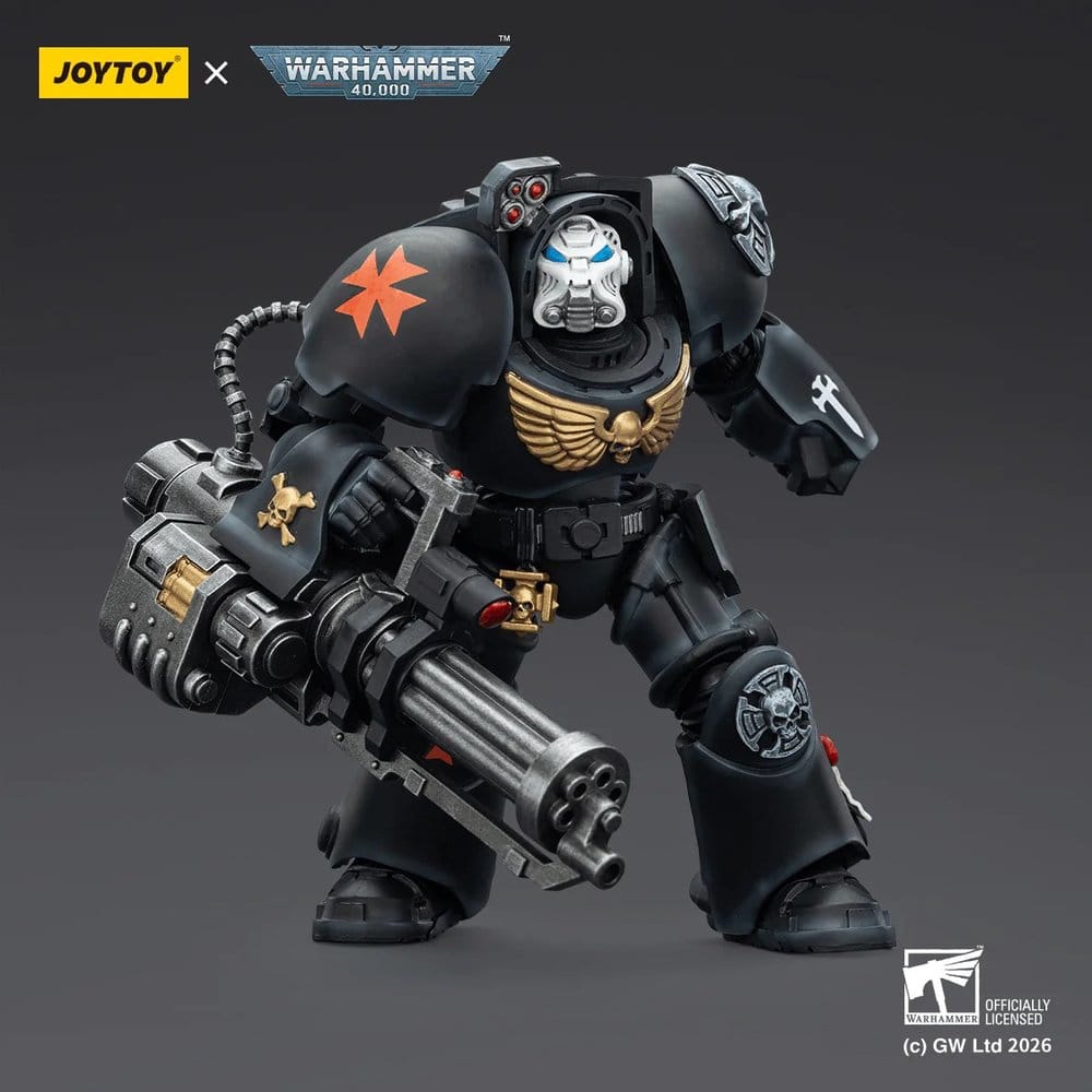 Warhammer 40,000 Action Figure Black Templars Terminator 3 with Power Fist and Assault Cannon 14 cm