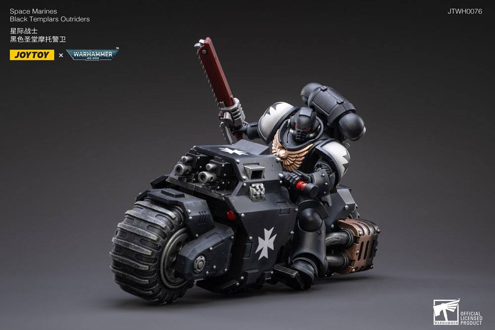 Warhammer 40k Veicolo 1/18 Templari Neri Moto Outrider 22 cm