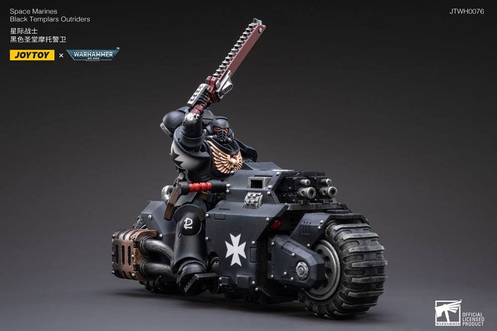 Warhammer 40k Veicolo 1/18 Templari Neri Moto Outrider 22 cm