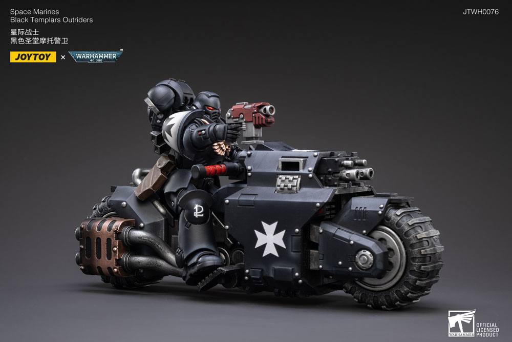 Warhammer 40k Veicolo 1/18 Templari Neri Moto Outrider 22 cm