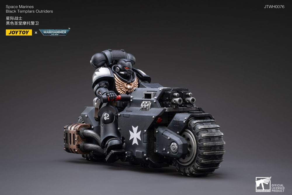 Warhammer 40k Veicolo 1/18 Templari Neri Moto Outrider 22 cm