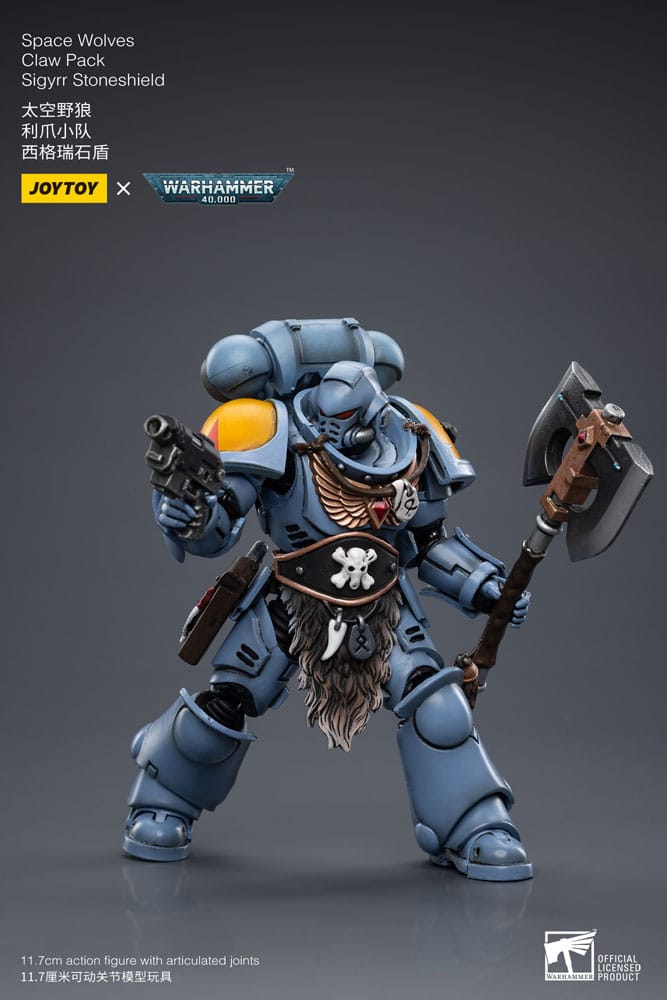 Warhammer 40k Action Figure 1/18 Space Wolves Claw Pack Sigyrr Stoneshield 12 cm