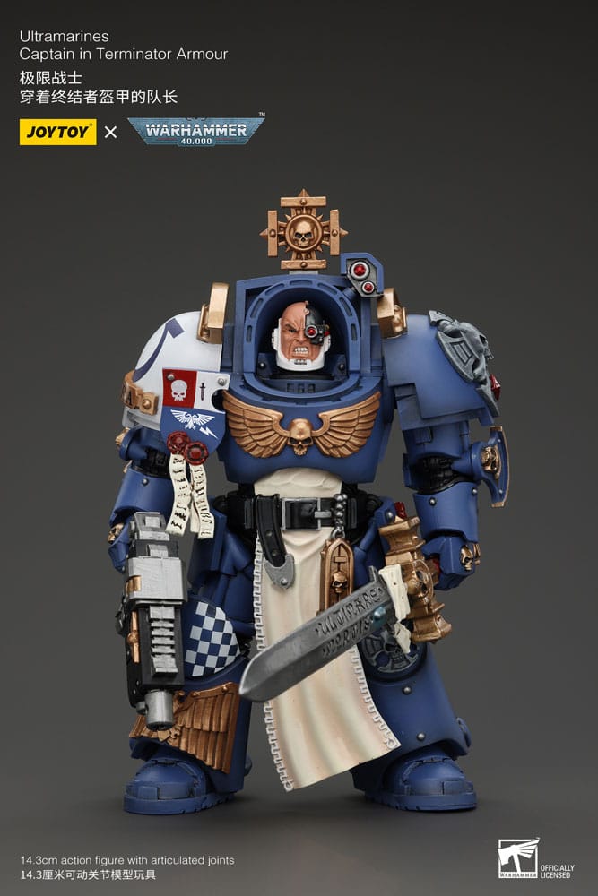 Action figure Warhammer 40k 1/18 Capitano Ultramarines in armatura Terminator 14 cm