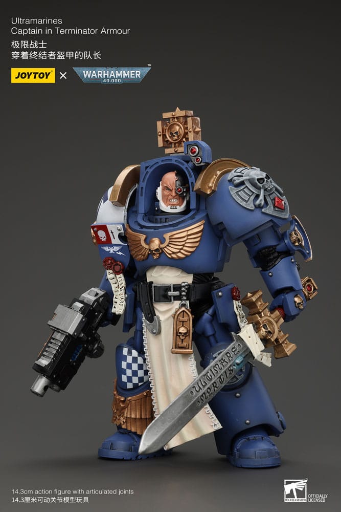 Action figure Warhammer 40k 1/18 Capitano Ultramarines in armatura Terminator 14 cm