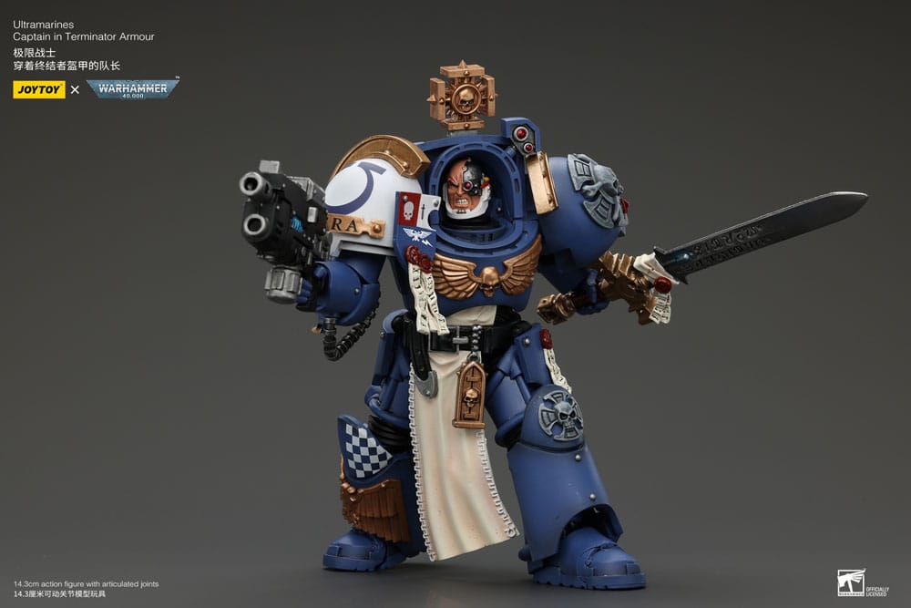 Action figure Warhammer 40k 1/18 Capitano Ultramarines in armatura Terminator 14 cm