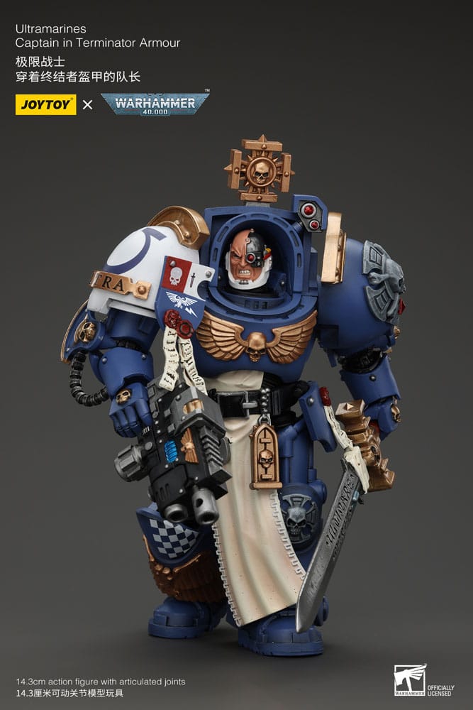 Action figure Warhammer 40k 1/18 Capitano Ultramarines in armatura Terminator 14 cm