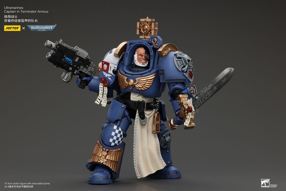Action figure Warhammer 40k 1/18 Capitano Ultramarines in armatura Terminator 14 cm