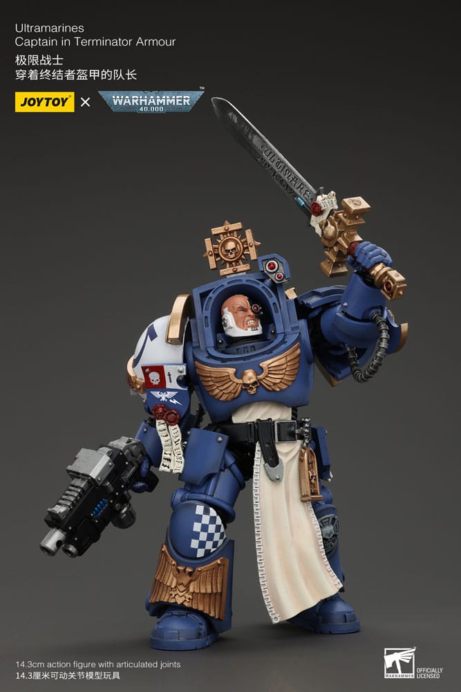 Action figure Warhammer 40k 1/18 Capitano Ultramarines in armatura Terminator 14 cm