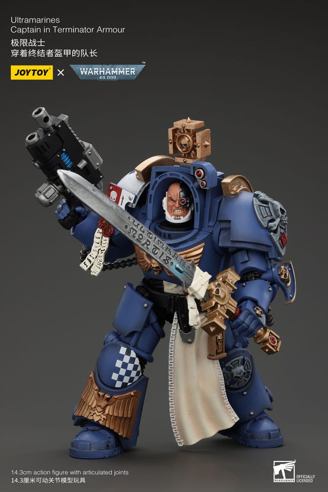 Action figure Warhammer 40k 1/18 Capitano Ultramarines in armatura Terminator 14 cm