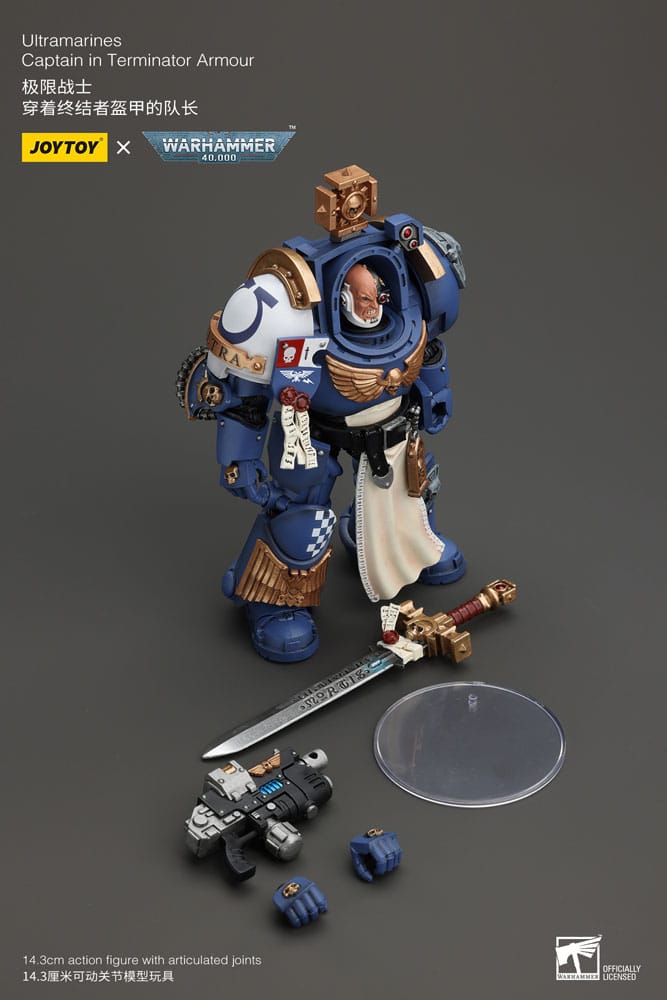 Action figure Warhammer 40k 1/18 Capitano Ultramarines in armatura Terminator 14 cm
