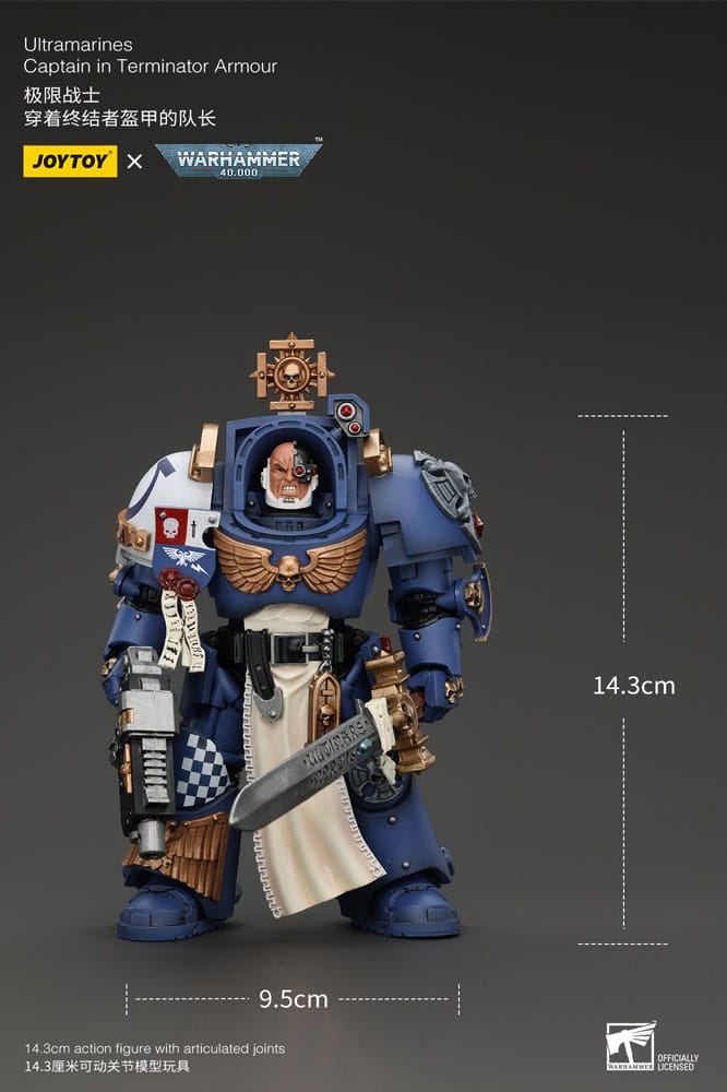 Action figure Warhammer 40k 1/18 Capitano Ultramarines in armatura Terminator 14 cm