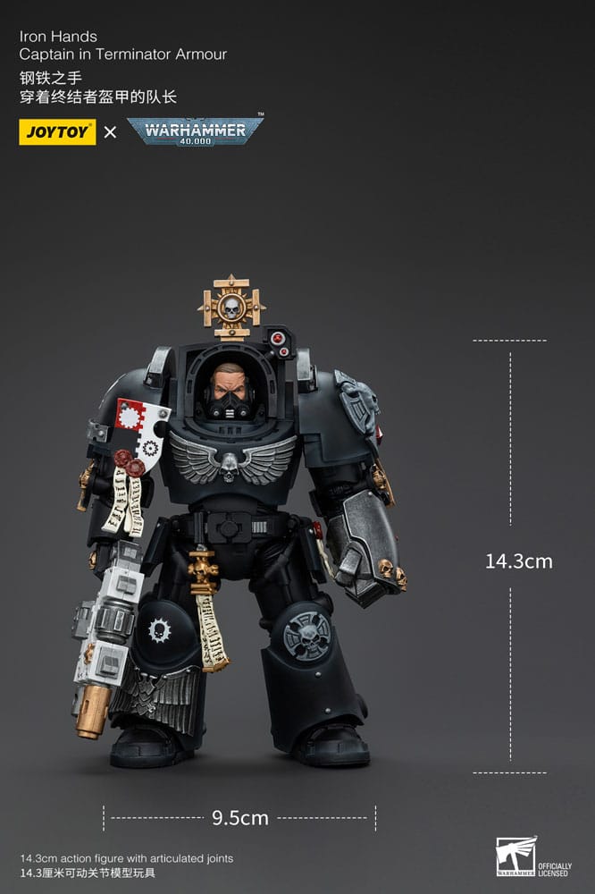 Action figure Warhammer 40k 1/18 Capitano Mani di Ferro in armatura Terminator 14 cm