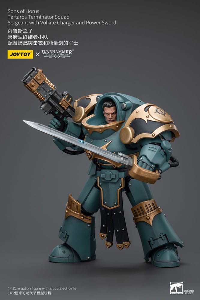Warhammer The Horus Heresy Action Figure 1/18 Tartaros Terminator Squad Sergeant With Volkite Charger And Power Sword 12 cm