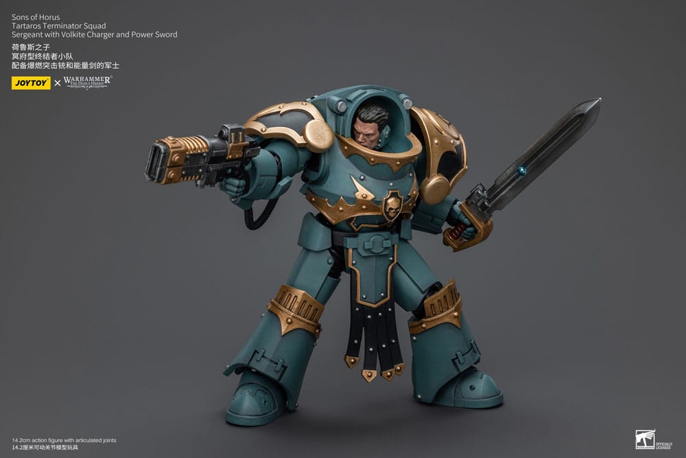 Warhammer The Horus Heresy Action Figure 1/18 Tartaros Terminator Squad Sergeant With Volkite Charger And Power Sword 12 cm