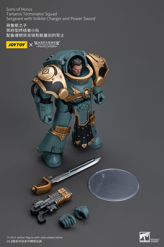 Warhammer The Horus Heresy Action Figure 1/18 Tartaros Terminator Squad Sergeant With Volkite Charger And Power Sword 12 cm