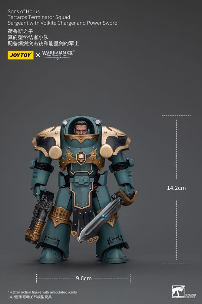 Warhammer The Horus Heresy Action Figure 1/18 Tartaros Terminator Squad Sergeant With Volkite Charger And Power Sword 12 cm