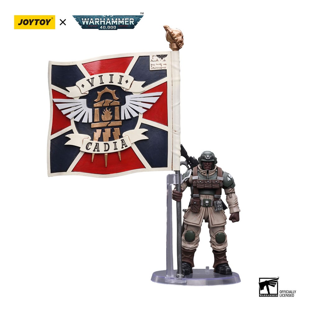 Warhammer 40k Action Figure 1/18 Astra Militarum Cadian Command Squad Veteran with Regimental Pattern 12cm