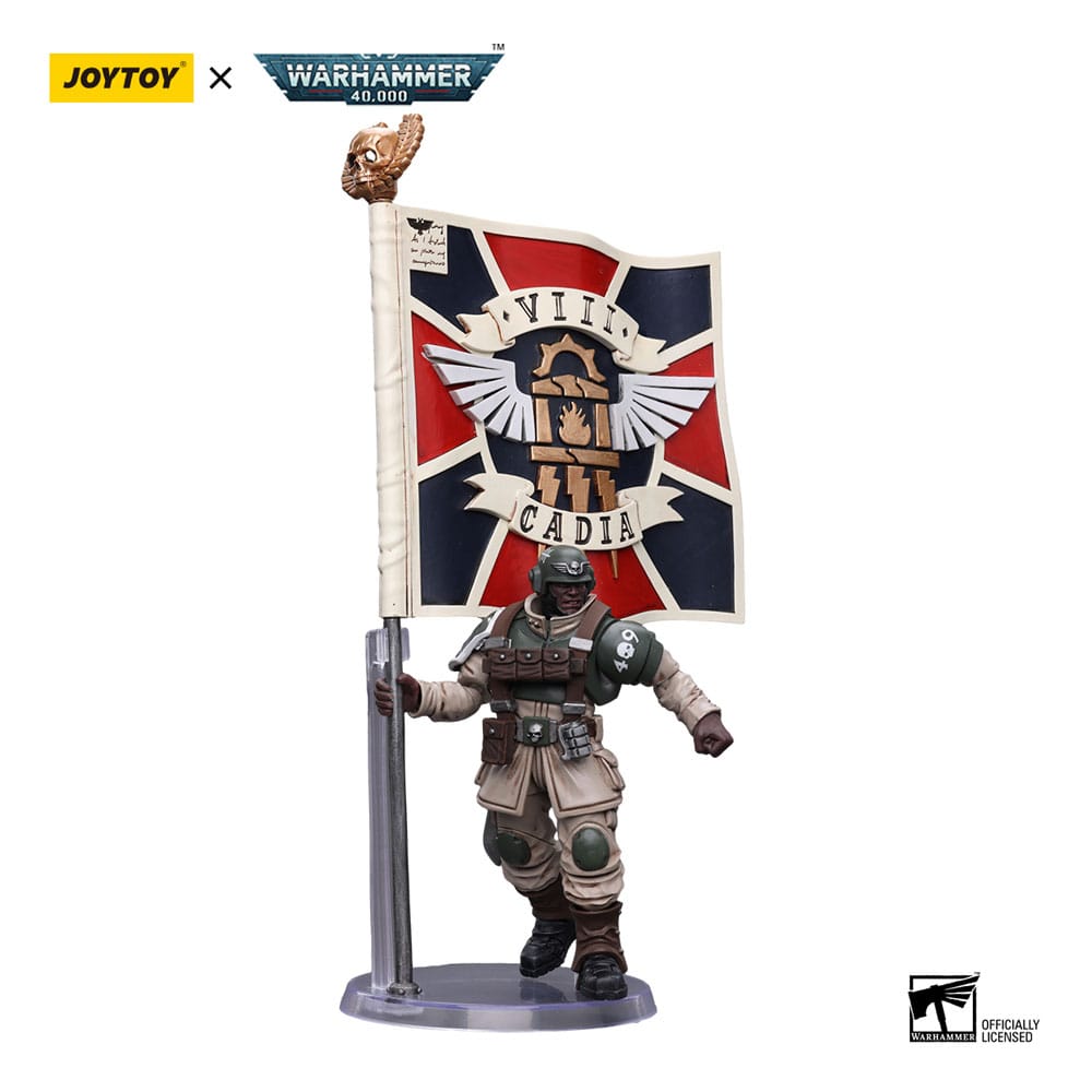 Warhammer 40k Action Figure 1/18 Astra Militarum Cadian Command Squad Veteran with Regimental Pattern 12cm