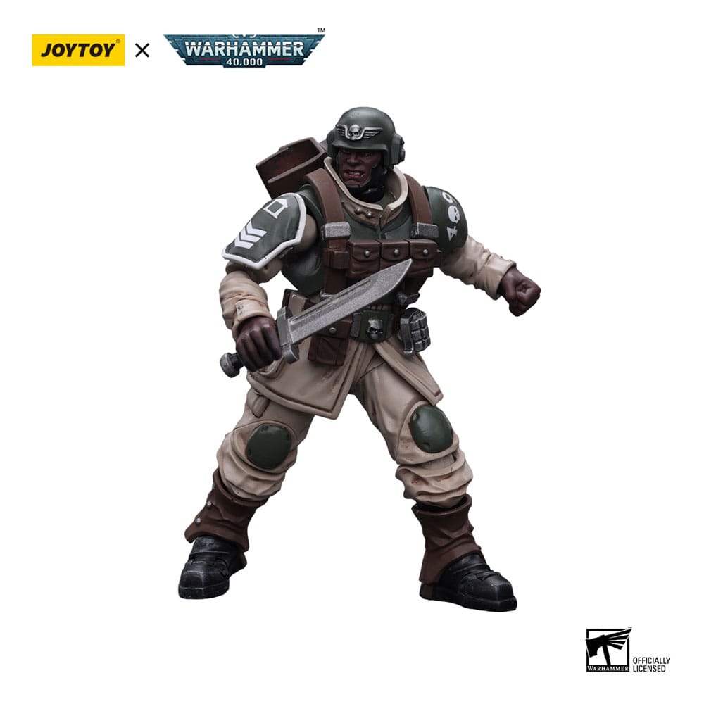Warhammer 40k Action Figure 1/18 Astra Militarum Cadian Command Squad Veteran with Regimental Pattern 12cm