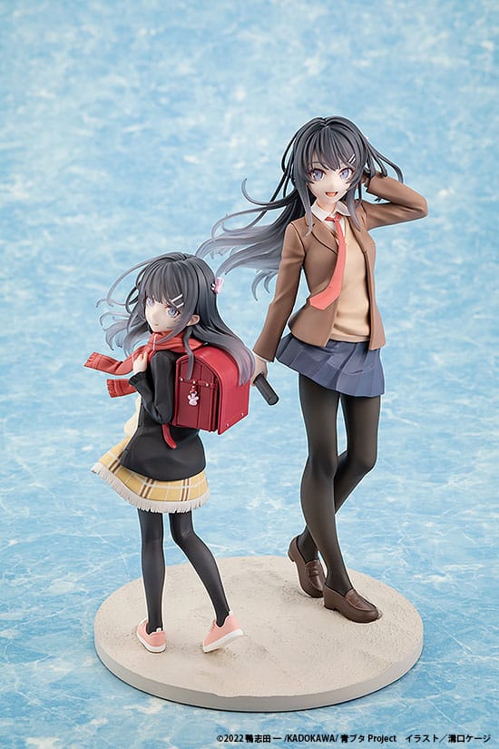 Statua in PVC di Rascal Does Not Dream of a Knapsack Kid, versione diploma della scuola superiore Mai Sakurajima. &amp; Zaino Kid 19 cm