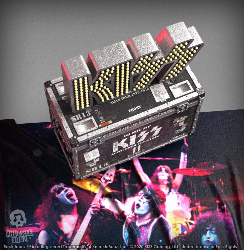 Kiss Rock Ikonz On Tour Road Case Statue + Stage Backdrop Set Alive! Tour