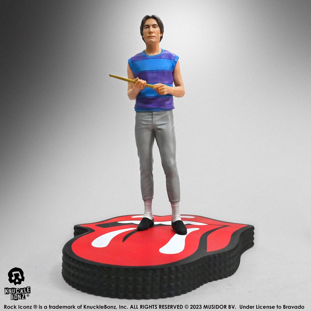 Statua icona rock dei Rolling Stones Charlie Watts (Tattoo You Tour 1981) 22 cm