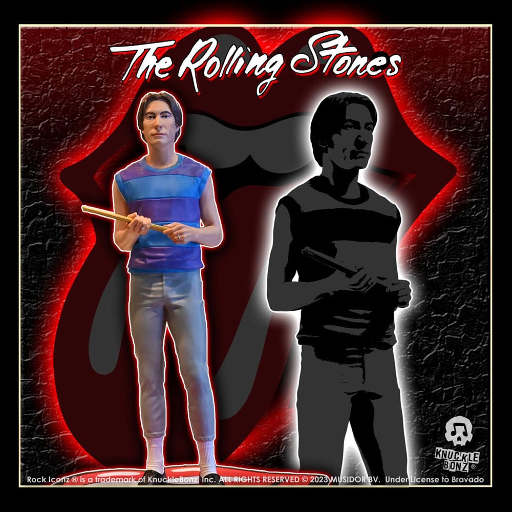 Statua icona rock dei Rolling Stones Charlie Watts (Tattoo You Tour 1981) 22 cm