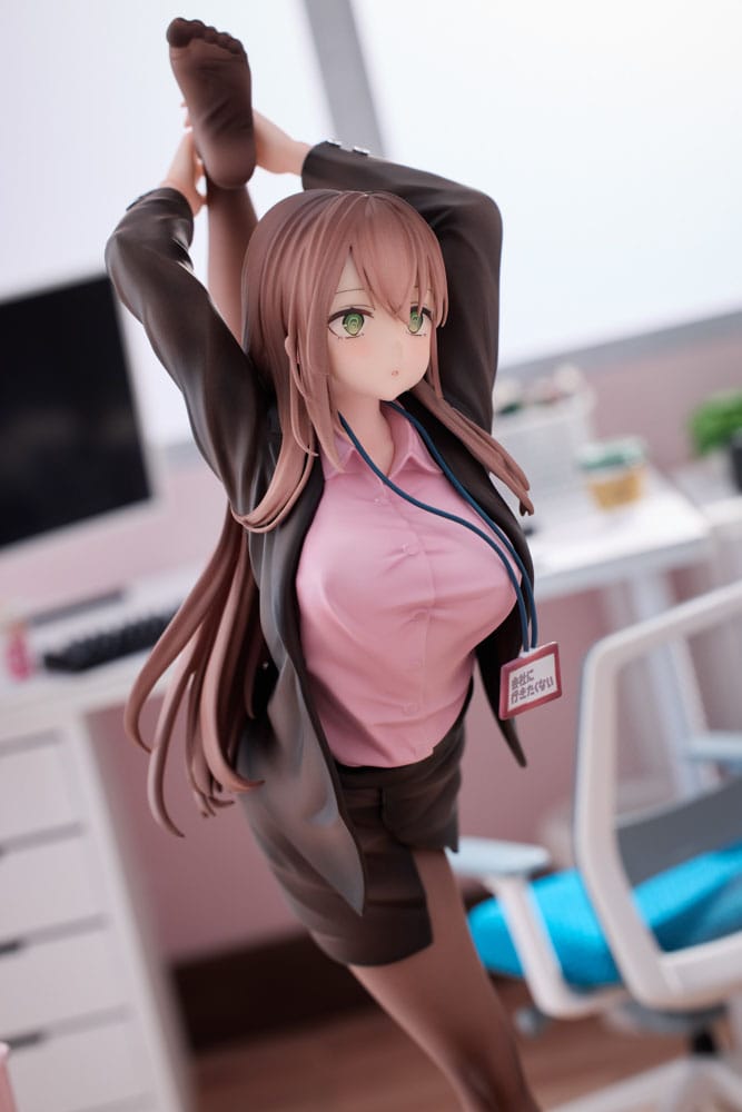 Original Character PVC Statue 1/6 OL-chan Who Doesn't Want to Go to Work Pink Ver. 26cm