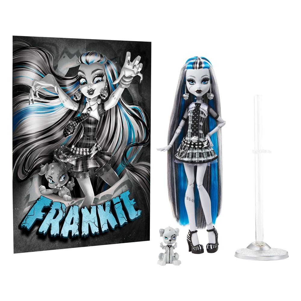 Monster High Reel Drama Doll Frankie Stein in Black And White