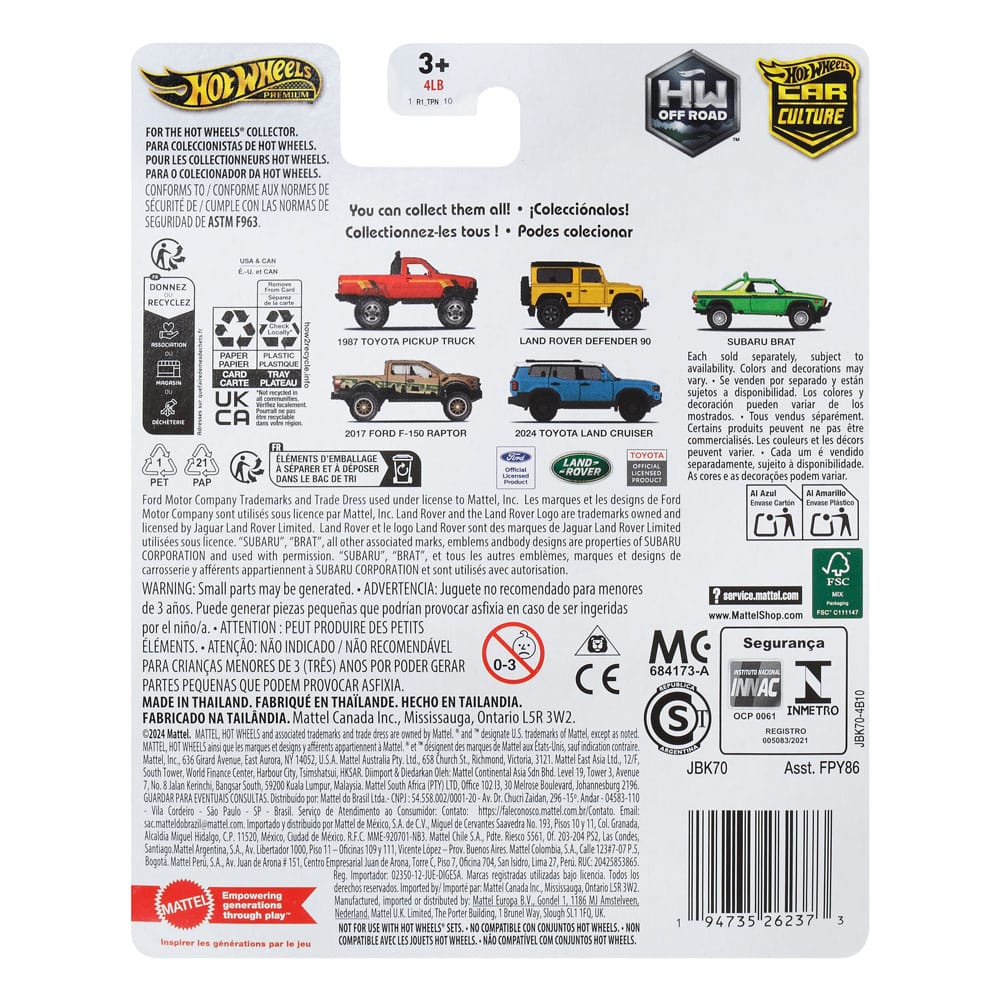 Hot Wheels Premium Car Culture Diecast Vehicle 1/64 2017 Ford F-150 Raptor