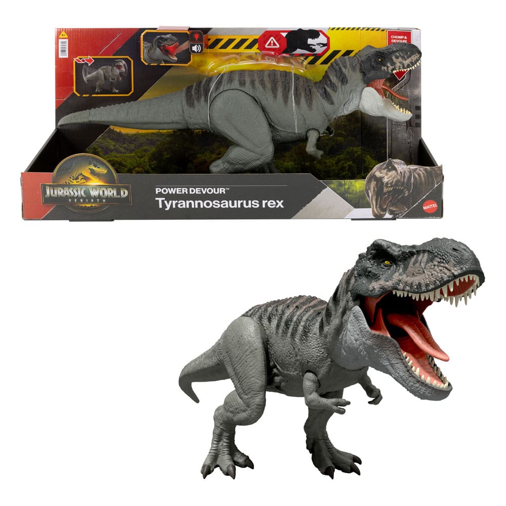 Jurassic World Rebirth Action Figure with Sound Power Devour Tyrannosaurus Rex 21 cm