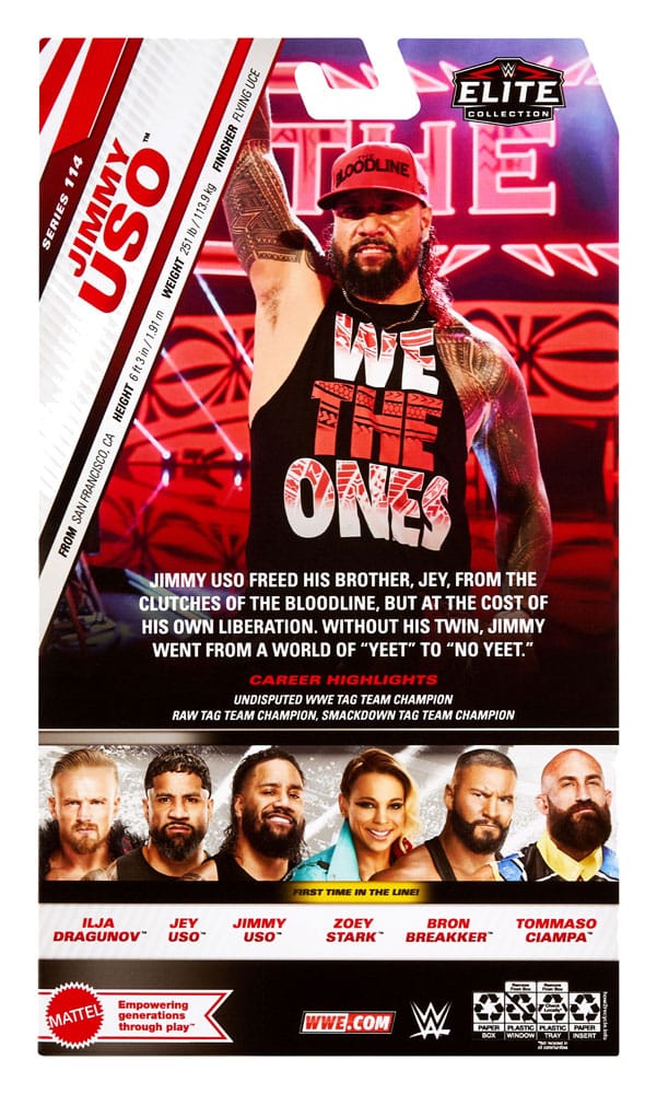 WWE Elite Collection Action Figure Jimmy Uso 15 cm