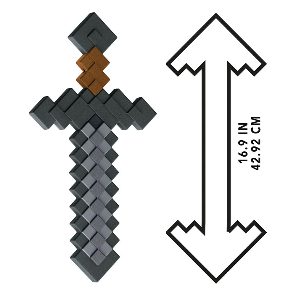Replica della spada di pietra Minecraft Roleplay da 43 cm