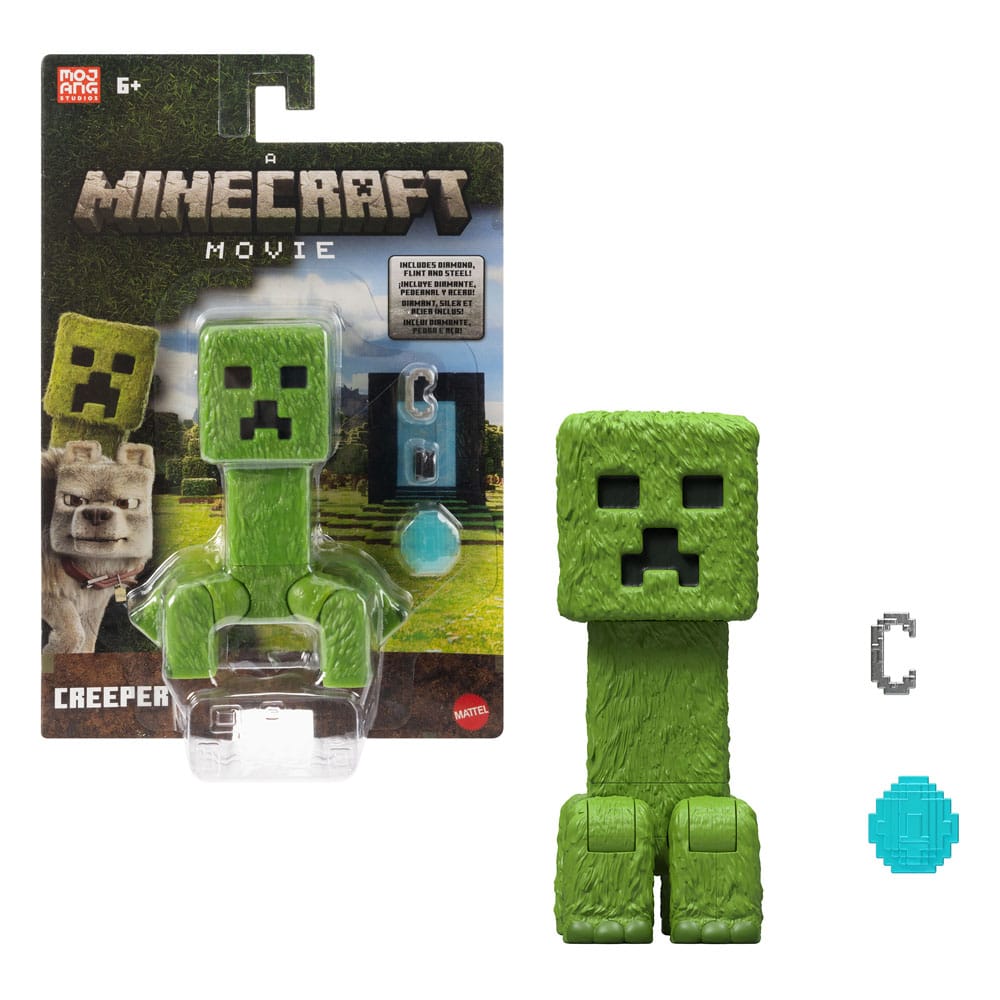 Un'action figure del film Minecraft, Creeper, 10 cm