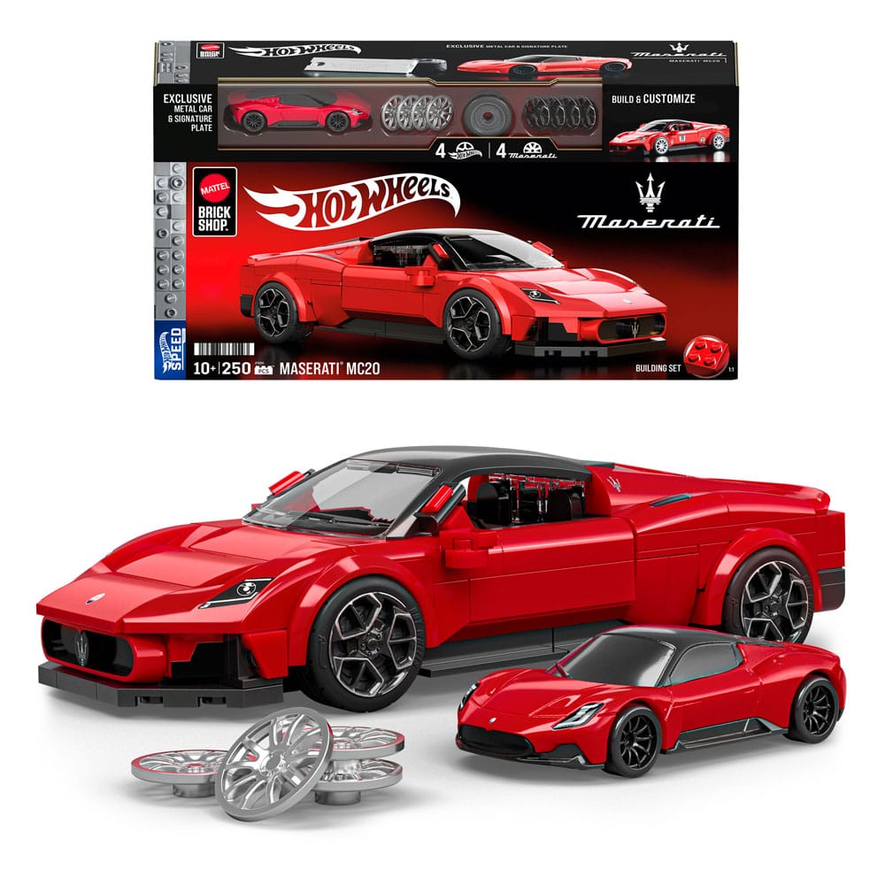 Mattel Brick Shop Hot Wheels Speed Series Building Set 1/32 Maserati MC20