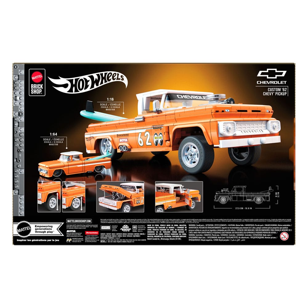 Mattel Brick Shop Hot Wheels Elite Series Building Set 1/16 Custom '62 Chevy Pickup