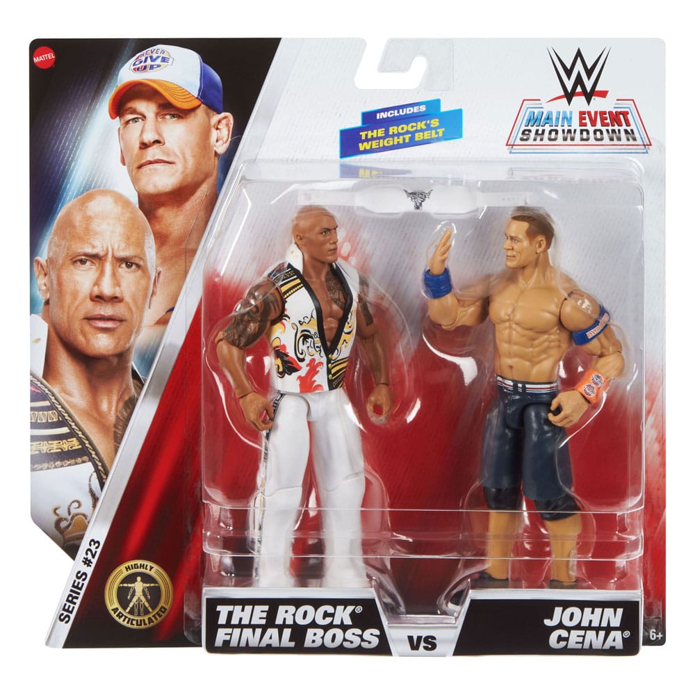 WWE Main Event Showdown Action Figures The Rock Final Boss vs John Cena 2-Pack 15 cm