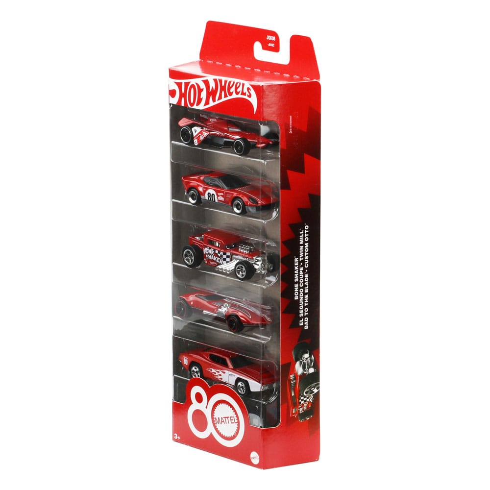 Hot Wheels Diecast Vehicle 5-Pack 1/64 80th Anniversary