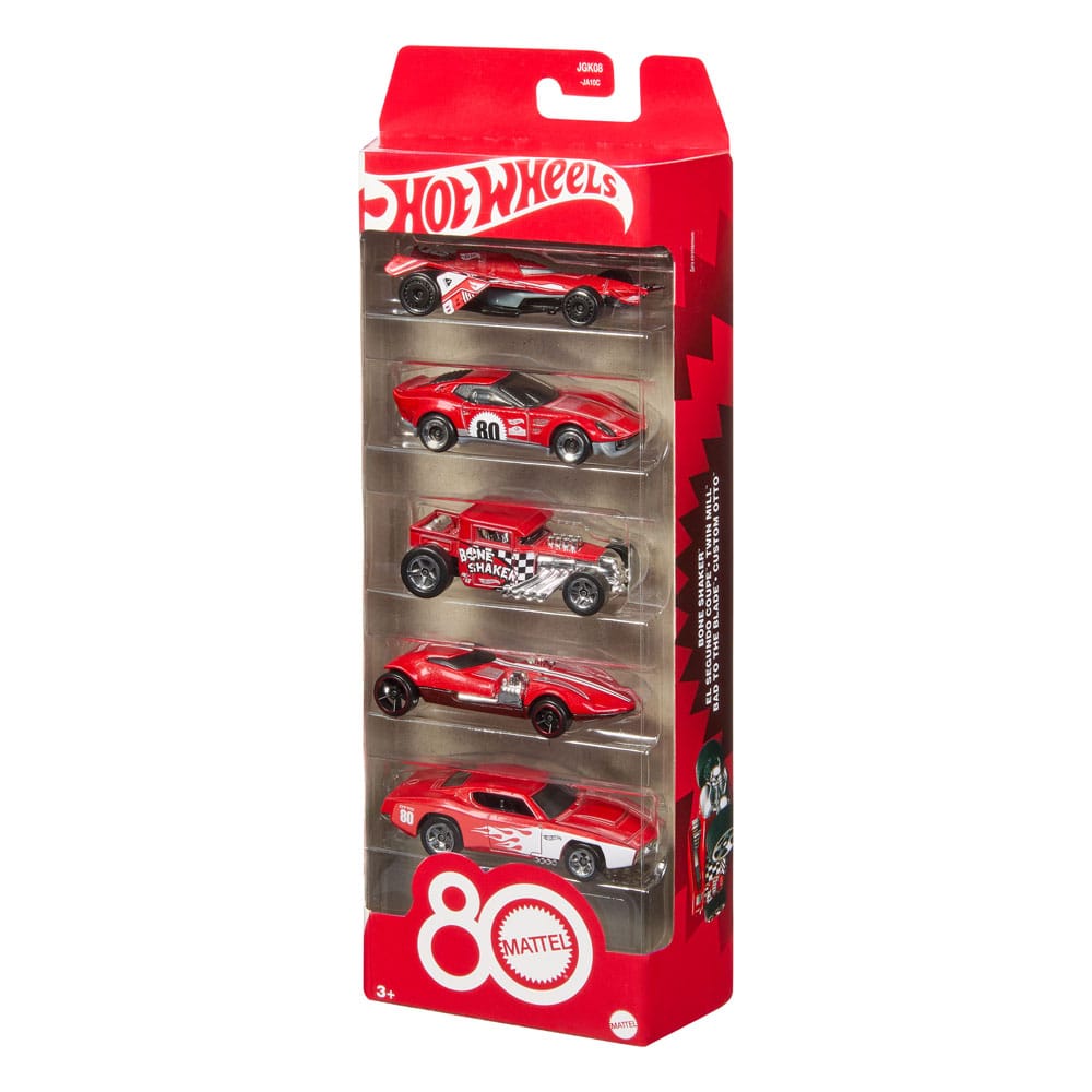 Hot Wheels Diecast Vehicle 5-Pack 1/64 80th Anniversary