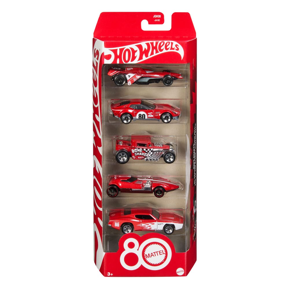 Hot Wheels Diecast Vehicle 5-Pack 1/64 80th Anniversary