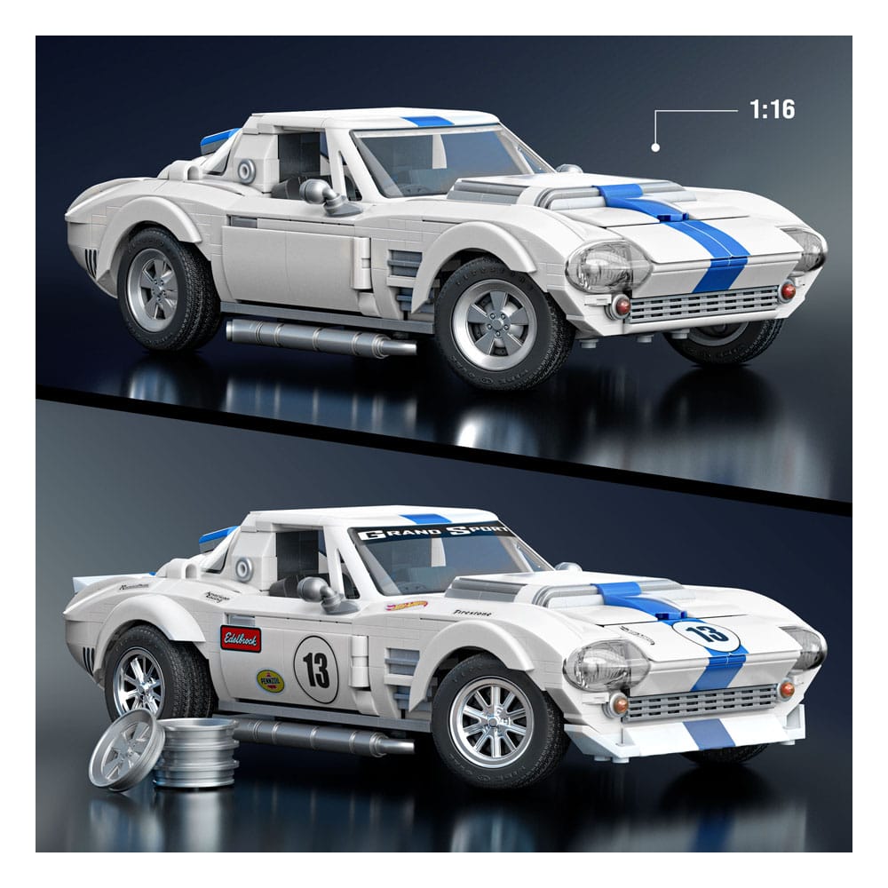 Mattel Brick Shop Hot Wheels Elite Series Building Set 1/16 Corvette Grand Sport